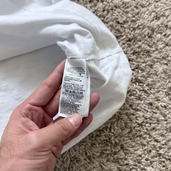 J. Crew Men's White Relaxed Premium-Weight Cotton Short Sleeve T-Shirt Size M - Picture 5 of 8